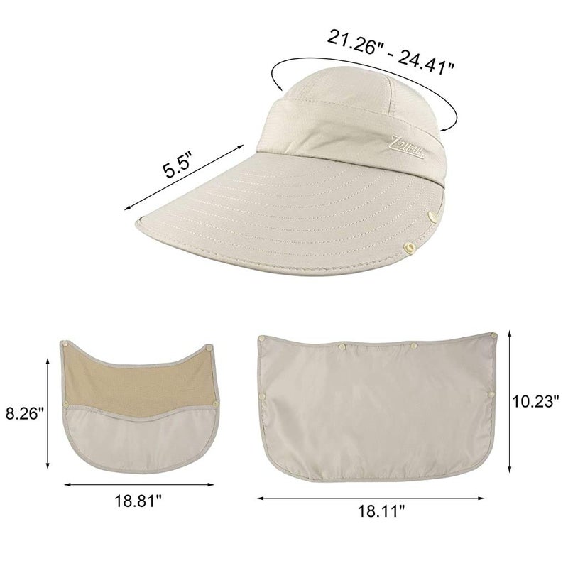 GUSTAVE ® Unisex Summer Hats with Detachable Flaps, Sun Hats for Women, Sun Protection Cap for Women, for Gardening, Beach, Boating, Fishing - Image 3