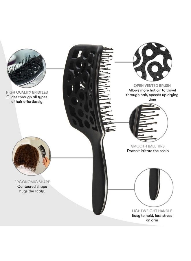 framar Professional Vented Hair Brush Paddle Brush For Blow Drying Brush Curved Hair Brush For Blow Drying Wet Paddle Brush Paddle Hair Brushes For Women Blow Drying Curved Vent Brush For Hair - Image 4