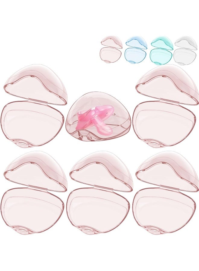 Smlpuame Pacifier Case, 6 Pack BPA Free Pacifier Holder Case, Transparent Container Box for Baby Binky - Image 1