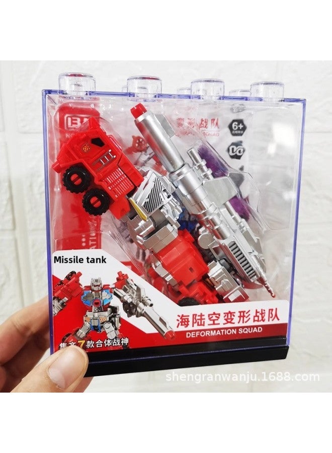Guangdong Star Sea Land And Air Deformation Team Boy Robot Combination Model Helicopter Armor Tank Seven-in-one Toy-Color:Yuexing Sea, Land And Air Transformed Armor ] - Image 2
