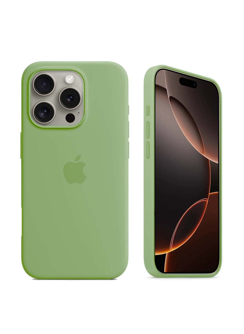 Wtech Apple iPhone 16 Pro Max 2024 Premium Soft Liquid Silicone Case Cover - Mint Green - Image 1