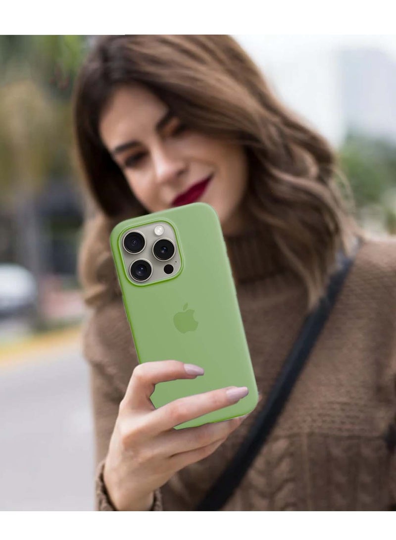 Wtech Apple iPhone 16 Pro Max 2024 Premium Soft Liquid Silicone Case Cover - Mint Green - Image 5