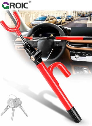 Car Steering Wheel Lock Anti-Theft Device, Steering Wheel Locks for Car SUV Van, Easy Installation, Rubber Protection, Extendable Universal Security Device - pzsku/ZB2D61674E7870CA3637FZ/45/1749524245/676d41d0-3201-4238-a87f-e053f78abcf8