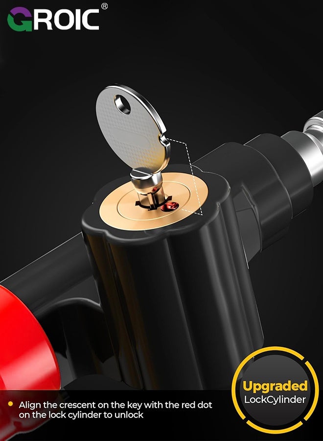 Car Steering Wheel Lock Anti-Theft Device, Steering Wheel Locks for Car SUV Van, Easy Installation, Rubber Protection, Extendable Universal Security Device