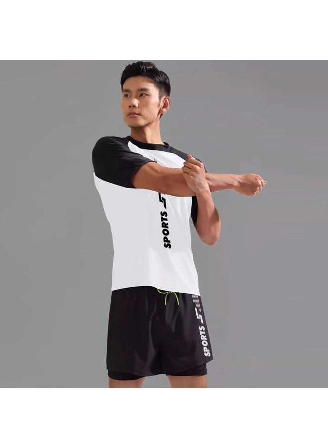 Generic Hurun Swimsuit Men's Anti-embarrassment Swimming Trunks Boys Top Teenagers Hot Spring Equipment Men's Swimsuit Suit-Color:Top And Pants-Size:L (40.00 Kg-50.00 Kg  - Image 4
