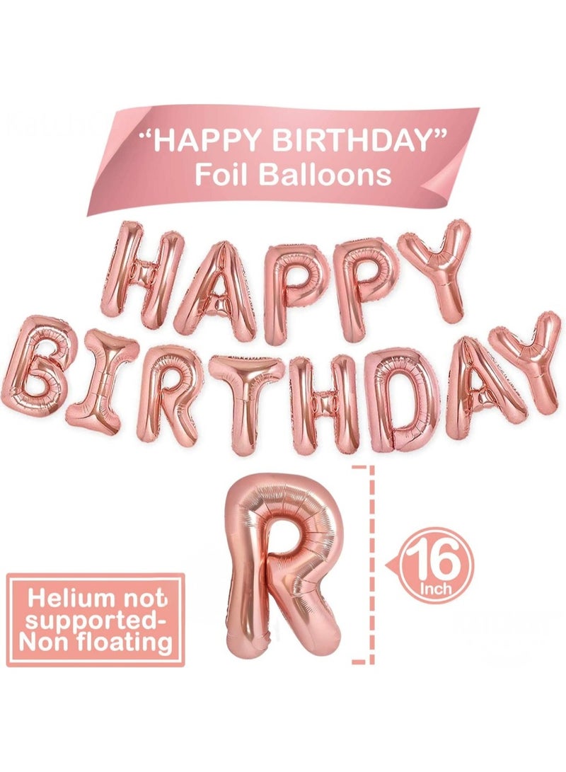 Happy Birthday Rose Gold Balloons – Large, Pack of 25 | Rose Gold Happy Birthday Letter Balloons | Star Mylar Foil and Latex Balloons | Rose Gold Decorations Party Supplies for Girl - Image 4