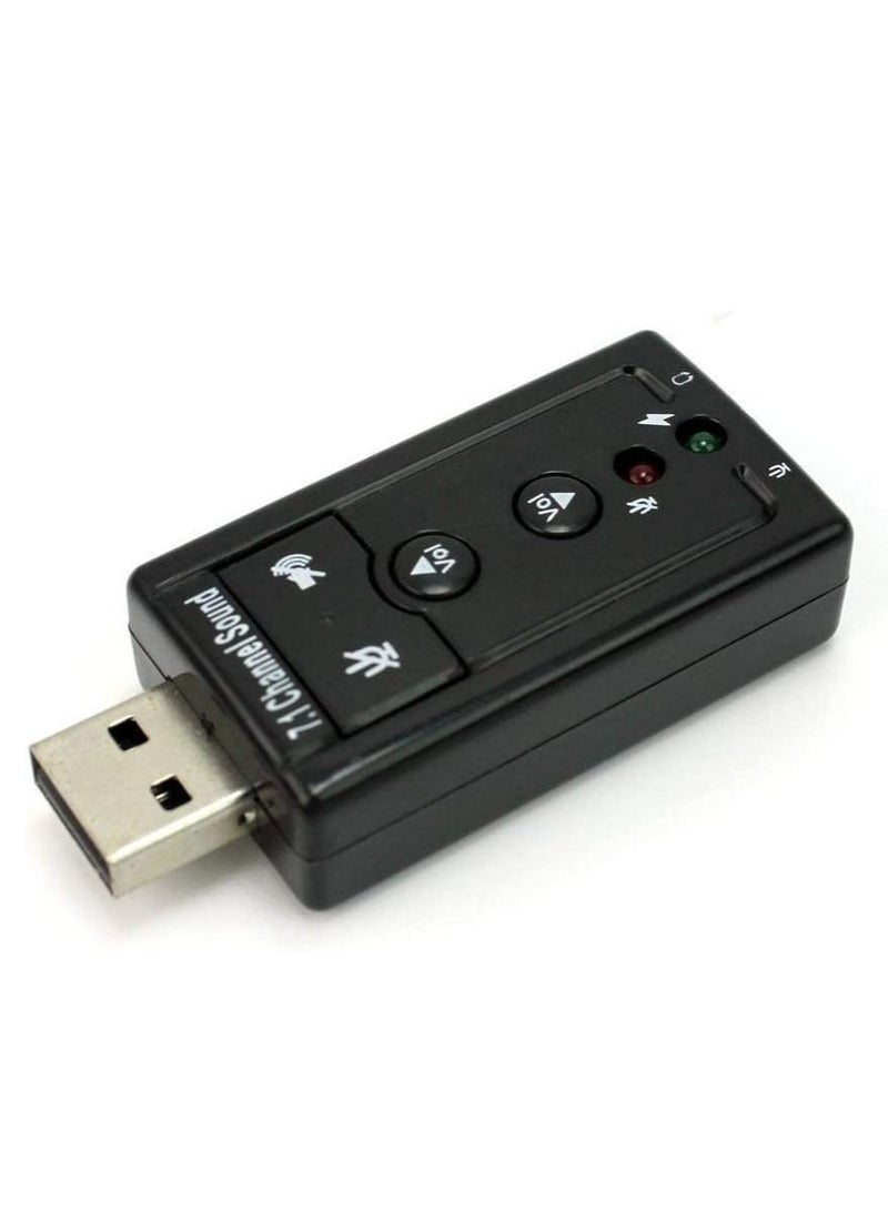 LEDIN USB 7.1 Channel USB External Sound Card Audio Mic Adapter for Laptop or PC Just Plug and Play  - Image 1