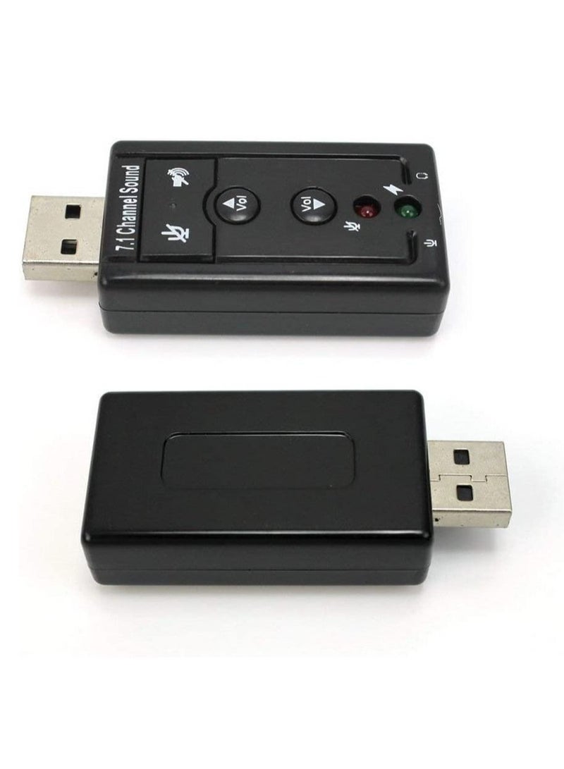 LEDIN USB 7.1 Channel USB External Sound Card Audio Mic Adapter for Laptop or PC Just Plug and Play  - Image 2