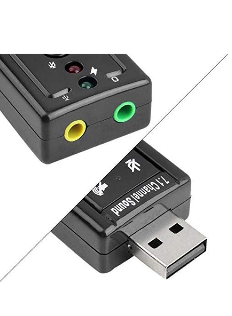 LEDIN USB 7.1 Channel USB External Sound Card Audio Mic Adapter for Laptop or PC Just Plug and Play  - Image 3