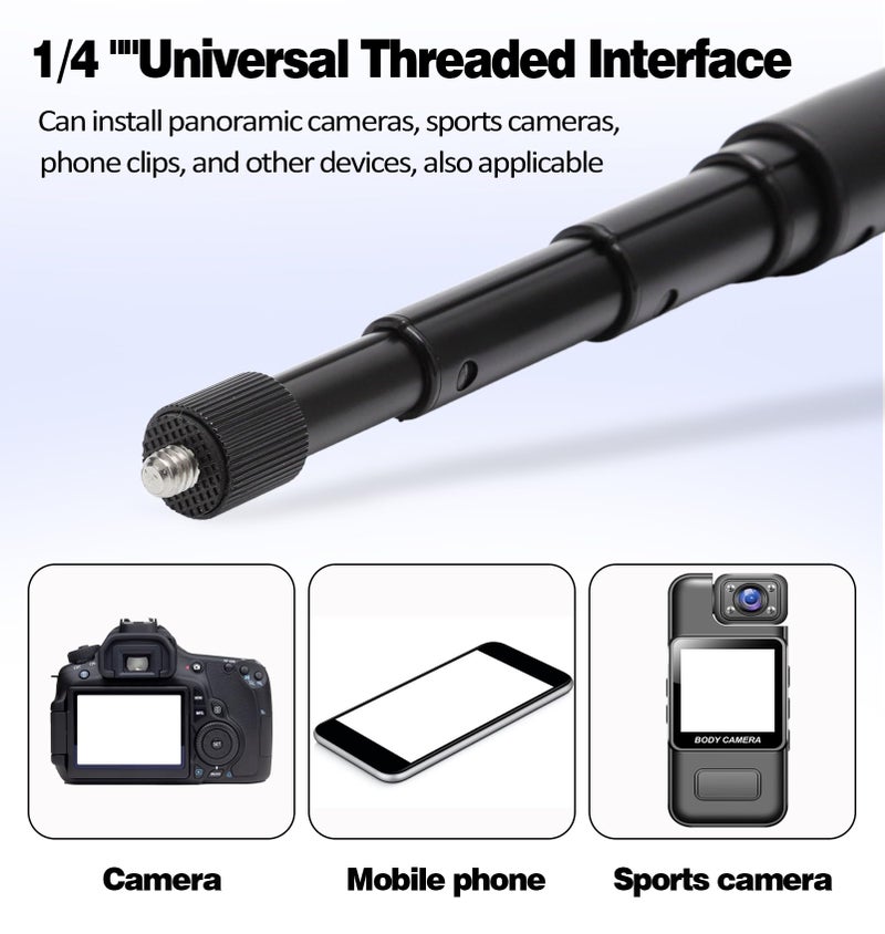 DAWRIS Invisible Extended Selfie Stick 1.2m Aluminum Alloy Pole – Stable Anti-Shake Selfie Stick Compatible with Insta 360 X5/X4/X3/GO/ONE GoPro Camera Accessories Travel Sports Vlog Camera - Image 5