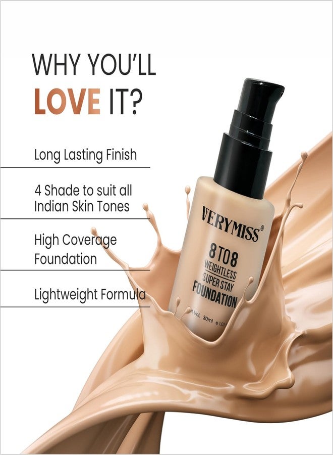 VERYMISS Matte 8 To 8 Weightless Super Stay Foundation | Full Coverage | Long-Lasting & Lightweight | Suitable for Oily & Combination Skin (111 IVORY) - Image 3