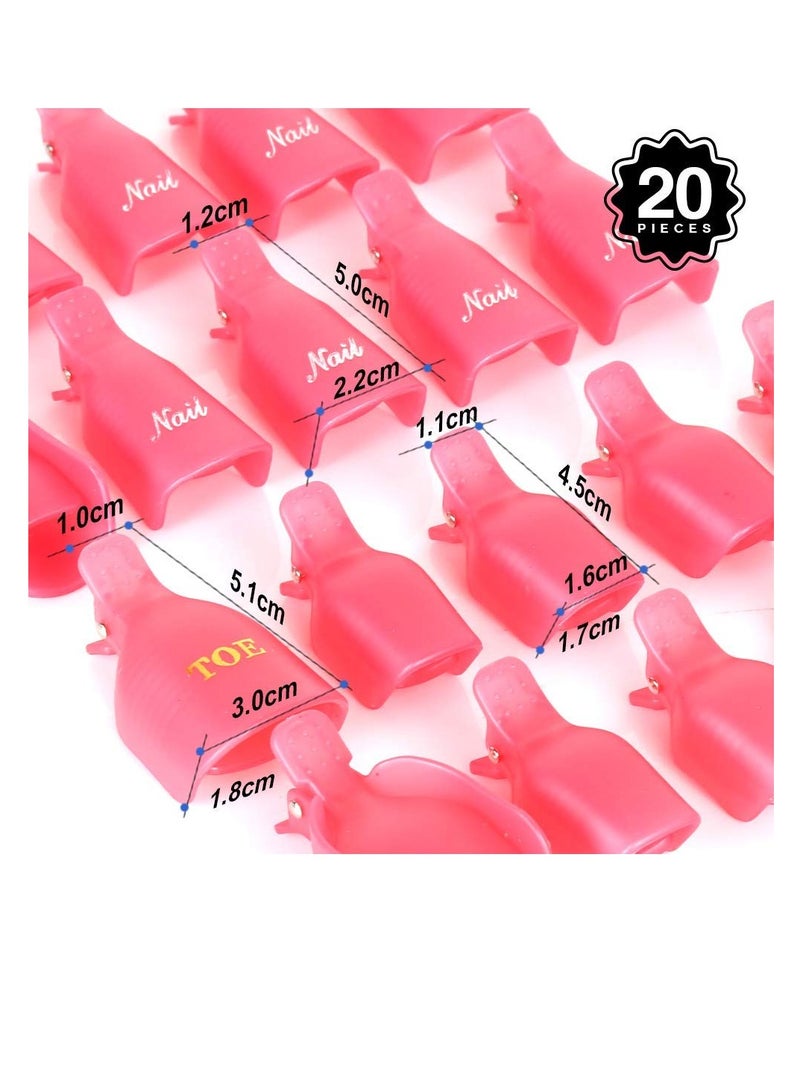 Generic Gel Polish Remover Clips, Cleaner Cap Clip Reusable Toenail and Finger Gel Polish Remover Tool, Best Gel Nail Polish Remover Kit for Professional Salon and Personal Home Use 20 Pieces (Red) - Image 4