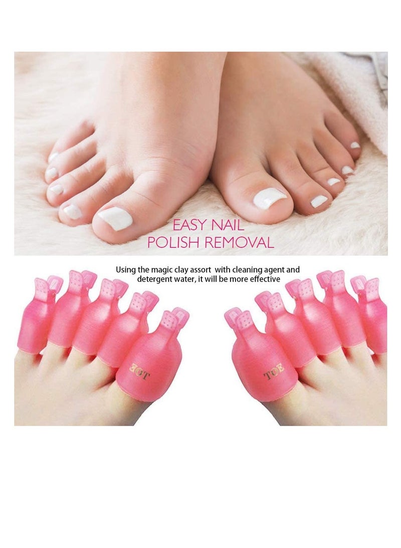 Generic Gel Polish Remover Clips, Cleaner Cap Clip Reusable Toenail and Finger Gel Polish Remover Tool, Best Gel Nail Polish Remover Kit for Professional Salon and Personal Home Use 20 Pieces (Red) - Image 5