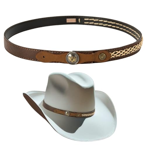 Gamboa Hat Bands for Cowboy and Cowgirl Western Accesories for Men and Women Leather Style Hat Belt Band - Image 1