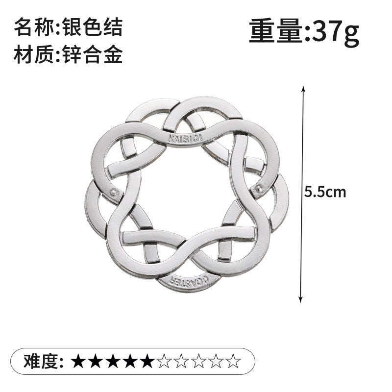 Puzzle Luban Lock Zinc Alloy Intelligence Unlock Buckle Kong Ming Lock Tiktok Nine-Chain Unlock Educational Toys - Image 1