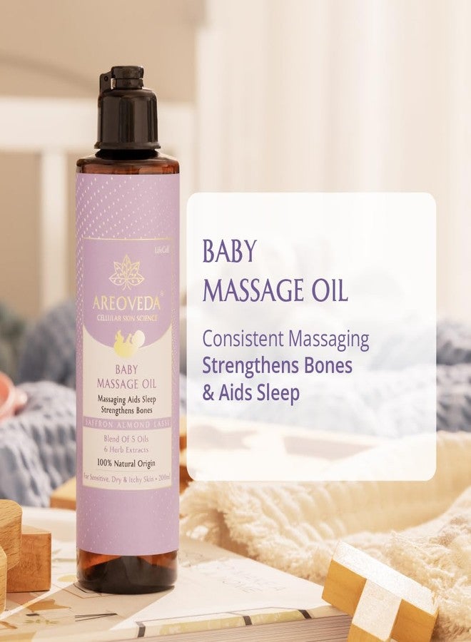 AreoVeda Newborn Bath Essentials With Baby Body Foam Wash (500ml) & Massage Oil (200ml) | Blend of 5 Oils, A2Ghee & 6 Herb Extracts | 24 Hrs Hydration | Massaging Strengthens Bones & Improves Sleep - Image 3