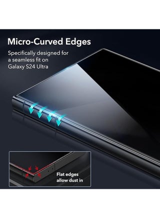 2 Pack Privacy Screen Protector for Samsung Galaxy S24 Ultra with Anti-drop Anti-Spy Private Tempered-Glass,100% Support Ultrasonic Fingerprint ID , Case Friendly Comfortable Touch Accessory - view 5
