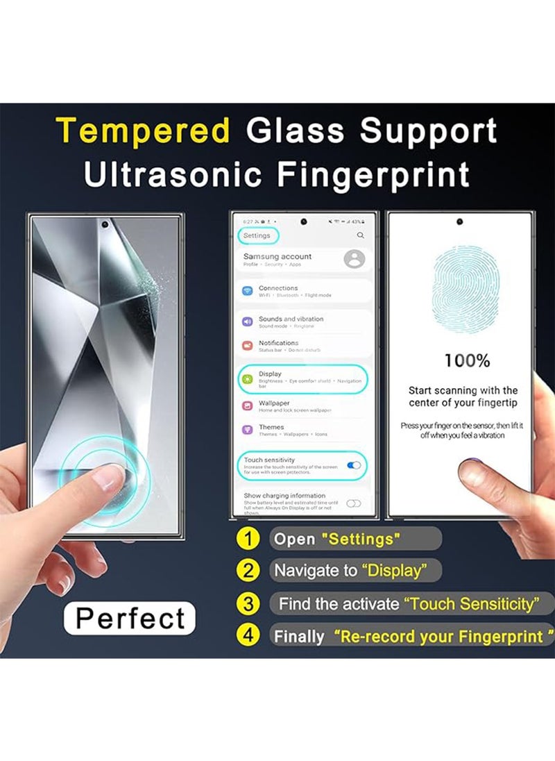 X-level - 2 Pack Privacy Screen Protector for Samsung Galaxy S24 Ultra with Anti-drop Anti-Spy Private Tempered-Glass,100% Support Ultrasonic Fingerprint ID , Case Friendly Comfortable Touch Accessory - Image 1