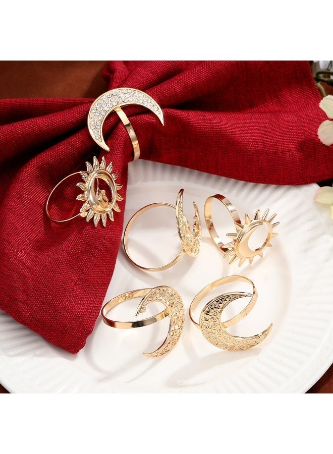 4PCS Gold Moon & Star Metal Napkin Rings – Elegant Table Napkin Holders for Dining Table Decoration, Dinner Party, Wedding & Home Table Decor - Image 4