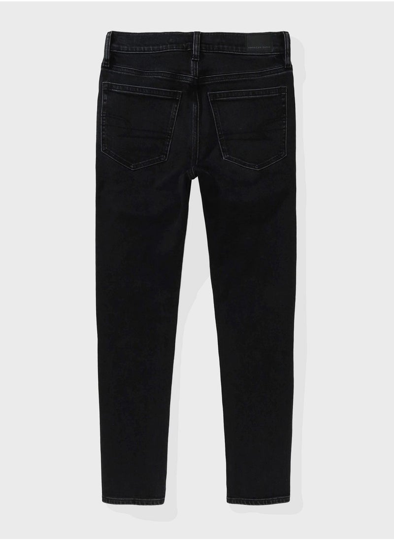 American Eagle - Super High-Waisted Ankle Straight Fit Jeans - Image 1
