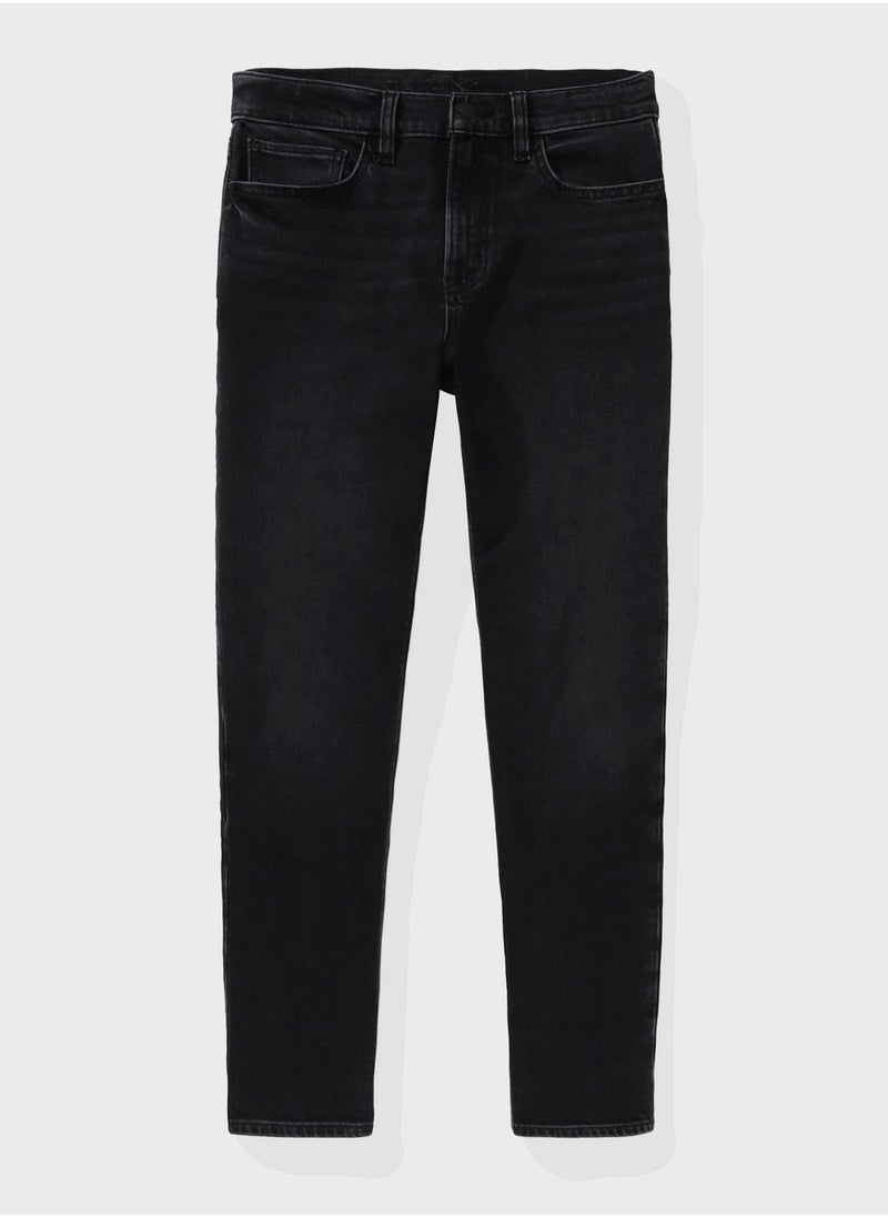 American Eagle - Super High-Waisted Ankle Straight Fit Jeans - Image 1