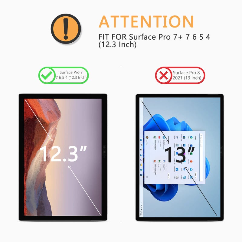 OMOTON Screen Protector Compatible with Surface Pro 7 Plus/Surface Pro 7/Surface Pro 6/ Surface Pro 5/Surface Pro 4 - [Tempered Glass] [High Responsivity] [Scratch Resistant] [High Definition] - Image 2