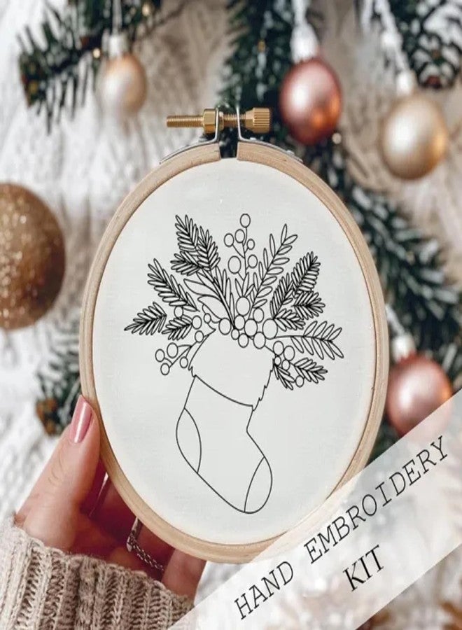 TINLOK Christmas Embroidery KIT,Adults Kids DIY Handmade,Hand Embroidery Starter Kits with Stamped Embroidery Pattern,for Christmas Embroidery Kits for Adults Beginners Starter (E) - Image 3