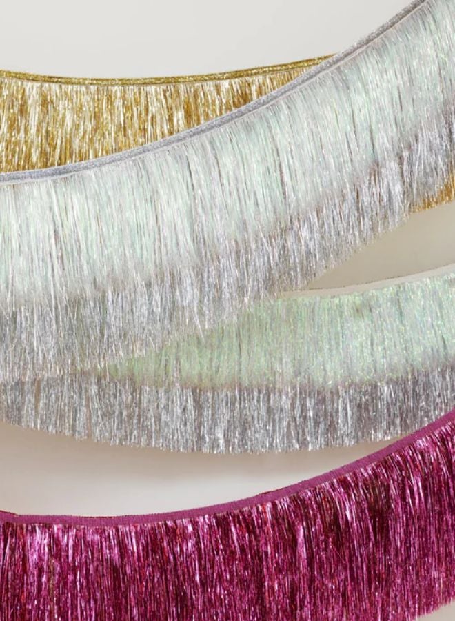Meri Meri Pink Tinsel Fringe Garland - Image 3
