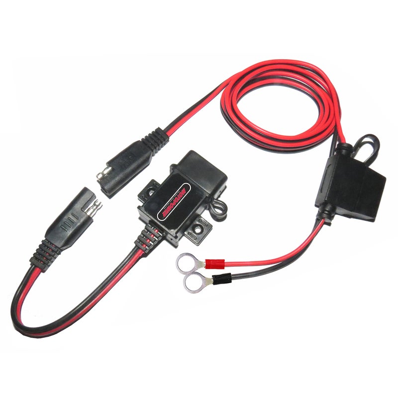 MOTOPOWER MP0609A 3.1Amp Motorcycle USB Port Kit SAE to USB Adapter On Motorcycle - Image 1