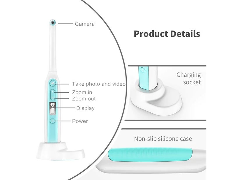 inskam401 Portable Handheld Reusable WIFI 2.0MP HD Intraoral Camera Endoscope of Teeth and Oral with 8 LEDs - Image 2