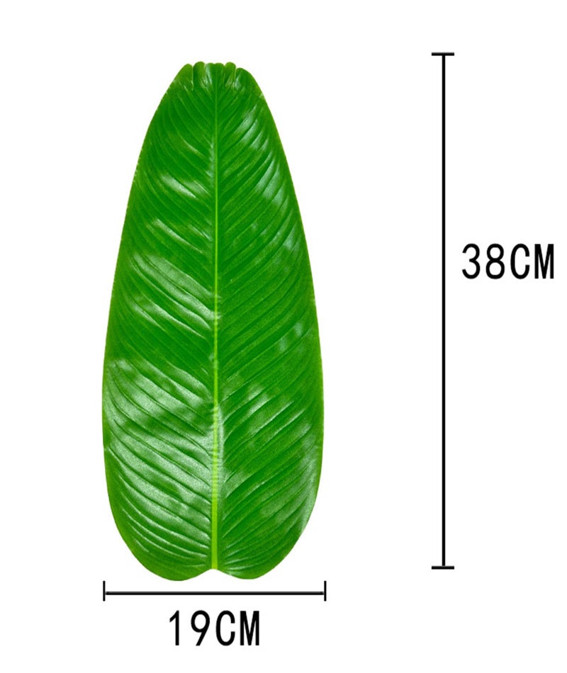 KalamkariX 10PCS Artificial Banana Leaf, Fake Banana Leaves for Table Decor, Leaf Mats, Party Supplies, Photography Props, Floating Display for Food(19 * 38CM) - Image 2