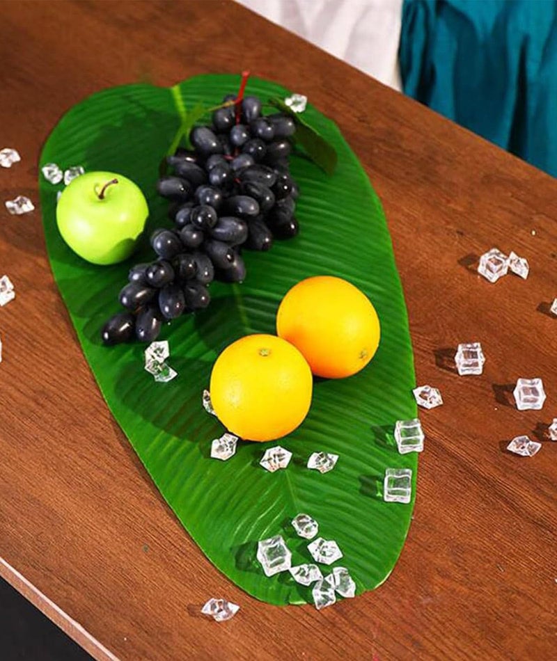 KalamkariX 10PCS Artificial Banana Leaf, Fake Banana Leaves for Table Decor, Leaf Mats, Party Supplies, Photography Props, Floating Display for Food(19 * 38CM) - Image 5