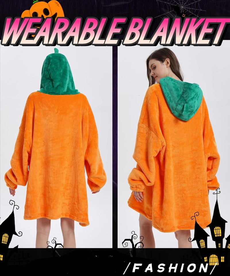 Solvienne Wearable Blanket Hoodie, Men Women Soft Flannel with oversized Pocket Christmas Halloween Cozy Lounge Wear - Image 5