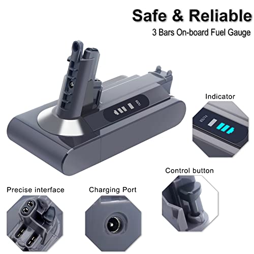Biswaye Upgraded 25.2V 5.0Ah V10 Replacement Battery Compatible with Dyson Cyclone V10 SV12, V10 Animal, V10 Absolute, V10 Allergy Cordless Vacuum Batteries, Comes with 2 Filters - Image 3
