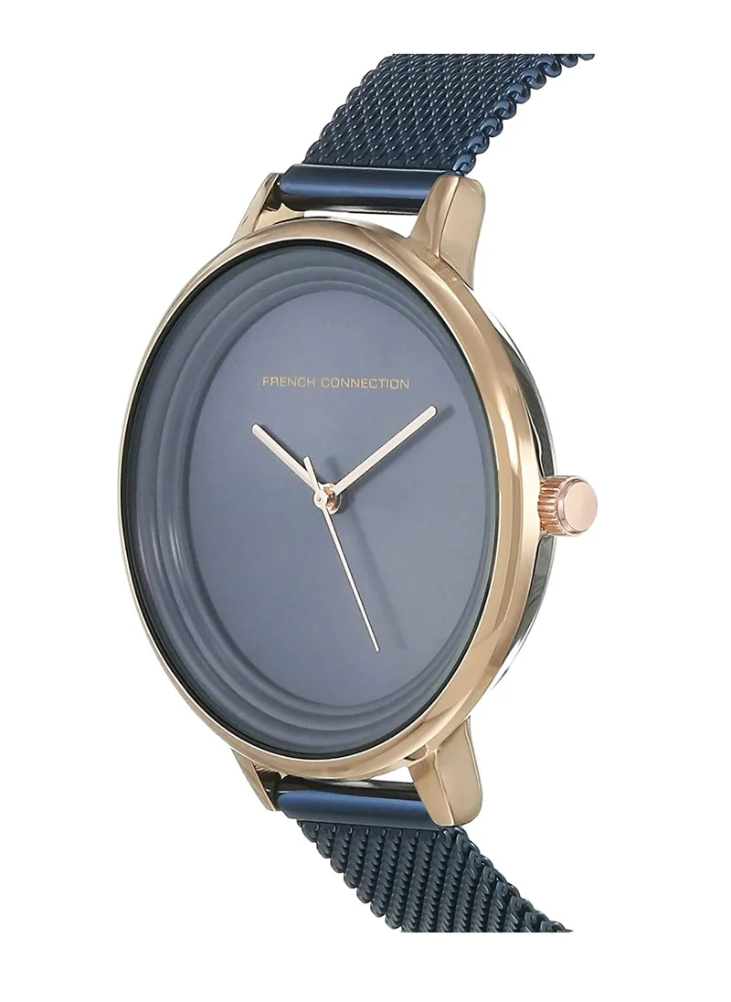 فرنش كونكشن Women's Analog Watch With Blue Stainless Steel Bracelet 37 mm FCN0001C