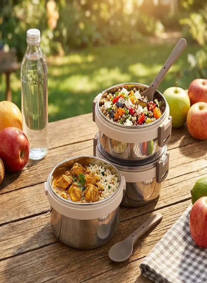 Elevea 𝟏𝟓-𝐘𝐞𝐚𝐫 𝐋𝐨𝐧𝐠-𝐋𝐢𝐟𝐞 𝐖𝐚𝐫𝐫𝐚𝐧𝐭𝐲 Premium Stainless Steel Lunch Box 2 Layer Leak Proof Tiffin, Airtight Food Storage Container for Office School Travel with Clip Lock. - Image 2