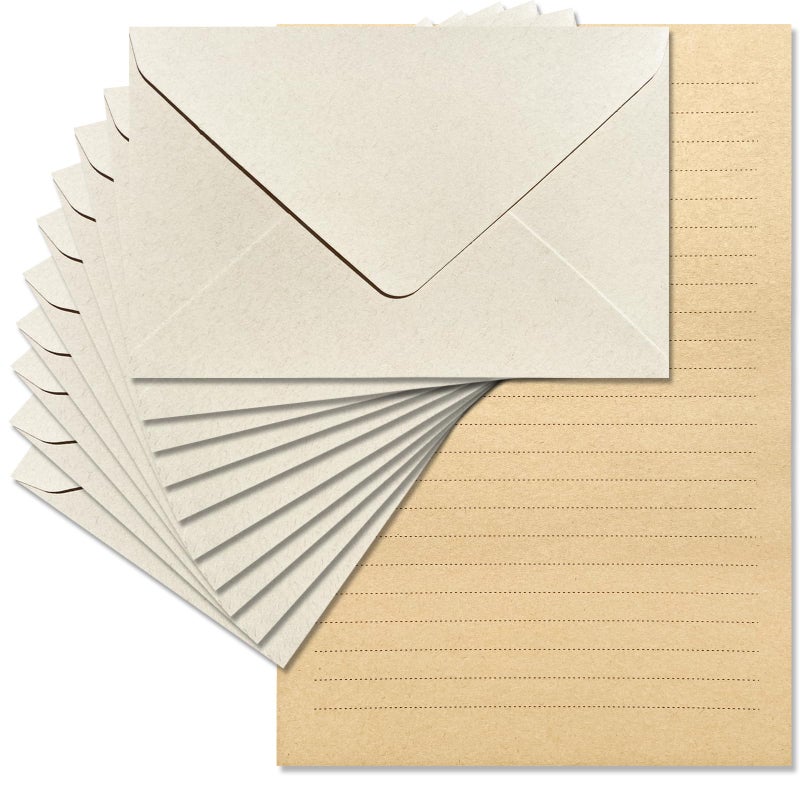 Tuhangcc Premium Velvet-Touch Stationery Set with Unique Design Colors - Best Paper and Elegant 4x6 Envelopes (24 Writing Sheets + 12 Envelopes) for Love Letters and Party Invitations(Ivory White) - Image 1