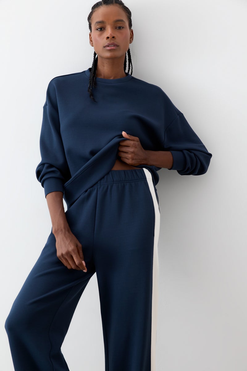 DeFacto Blue Woman DeFactoFit Oversize Modal Ultra Soft Sweatshirt Casual - Image 1