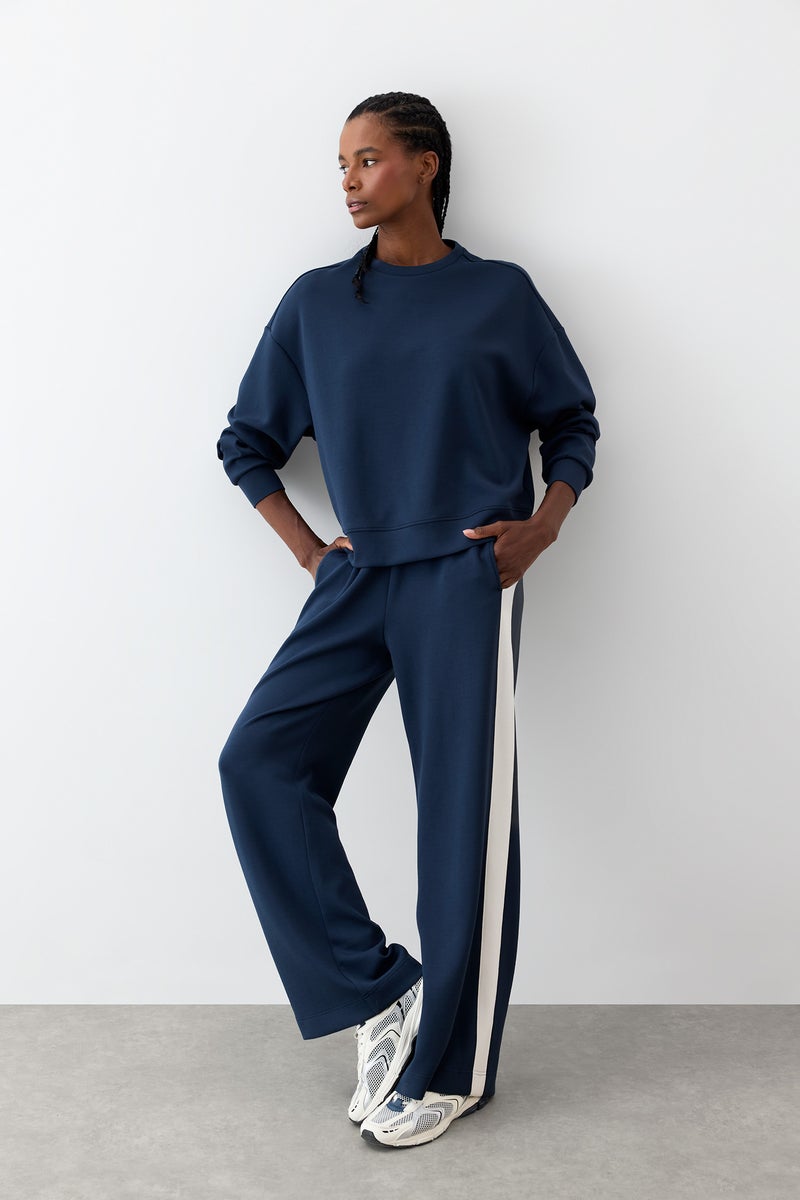 DeFacto Blue Woman DeFactoFit Oversize Modal Ultra Soft Sweatshirt Casual - Image 2