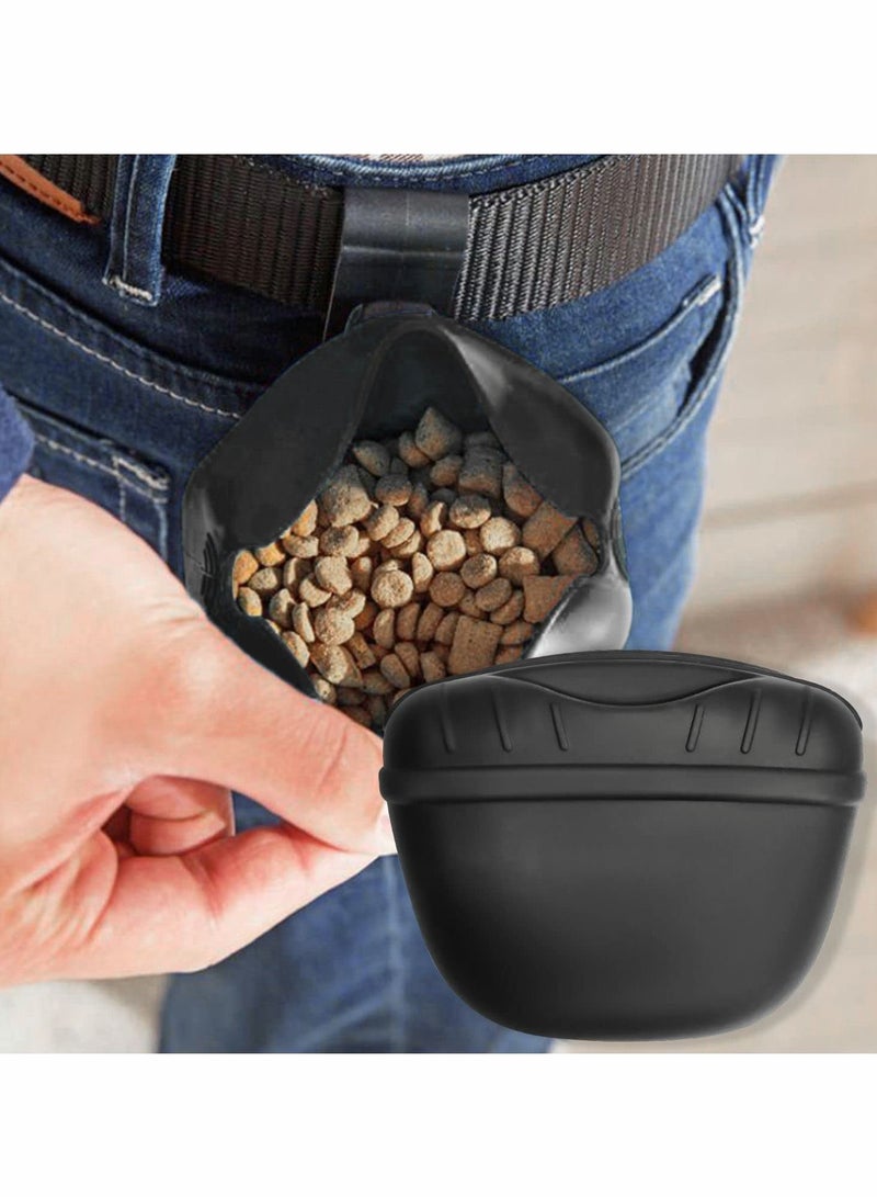 Excefore Dog Treat Pouch, Silicone Dog Training Bag Portable Dog Treat Bag with Magnetic, Auto Closing and Waist Clip - Image 4