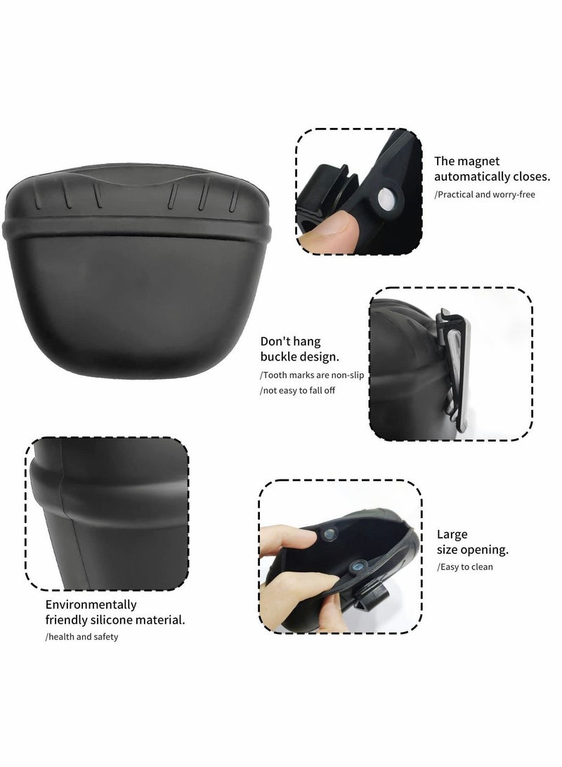 Excefore Dog Treat Pouch, Silicone Dog Training Bag Portable Dog Treat Bag with Magnetic, Auto Closing and Waist Clip - Image 3