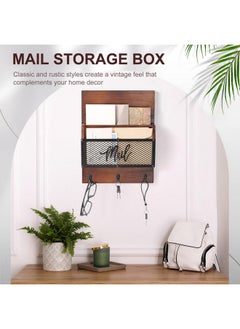 Yalikop 2 Tiered Mail Organizer Wall Mounted Keys And Mail Holder On Wall Mail Organizer Wall Mounted 13.66" X 10.6" Decorative Mail Sorter Organizer Mail And Key Holder For Home, Office  - Image 5