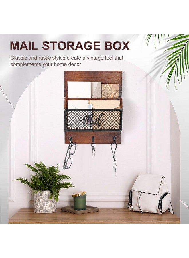 Yalikop 2 Tiered Mail Organizer Wall Mounted Keys And Mail Holder On Wall Mail Organizer Wall Mounted 13.66" X 10.6" Decorative Mail Sorter Organizer Mail And Key Holder For Home, Office - Image 5