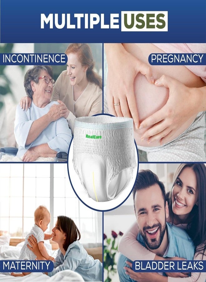 LUREME Real Care Large Size (40-58 Inch, 101-147cms) Premium Class Adult Pull Up Pant Style Diapers for Men Women with Advanced 3D Superior Absorbency Core Anti-Bacterial 1 Pack of 2 Diapers - Image 5