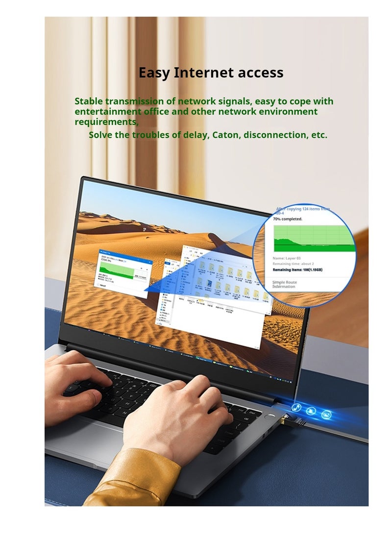 إم برد - m-pard 2M القط 7 كابل إيثرنت ، عالية السرعة 10 ميغابايت شقة كابل الشبكة المحلية ، مع موصل RJ45 مطلية بالذهب ، 10Gbps 600MHz محمية الإنترنت البلوز ، التبديل ، والموجهات ، مودم - Image 1