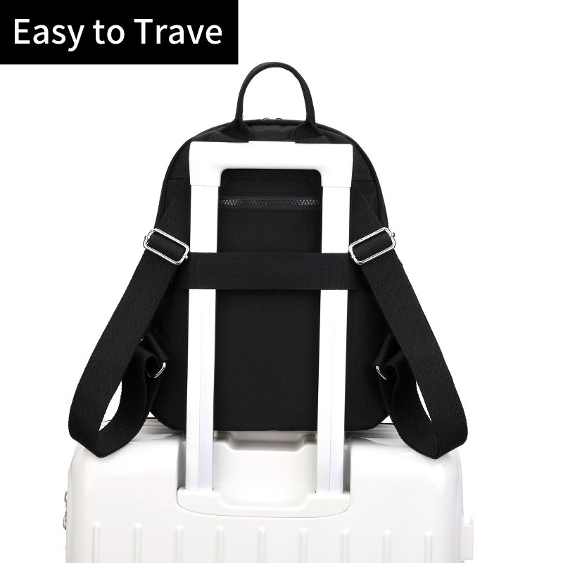 Tanweibago Mini Nylon Women Backpacks,11L Small Ladies backpacks Casual Lightweight Women Shopping Travel Daypack (Black) - Image 5