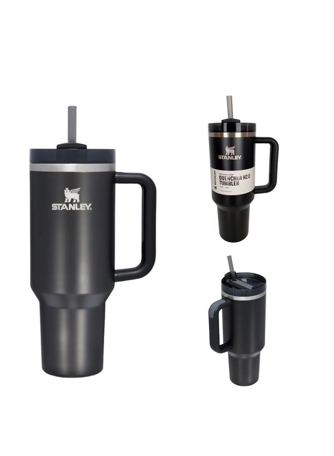 Stanley Quencher H2.0 FlowState Vacuum Insulated Tumbler – 40 oz Black Stainless Steel Travel Mug with Lid & Reusable Straw | Leakproof Double-Walled Design Keeps Drinks Hot for 7 Hours & Cold for 24 Hours | Durable, Eco-Friendly & Portable Hydration Bottle  - Image 5