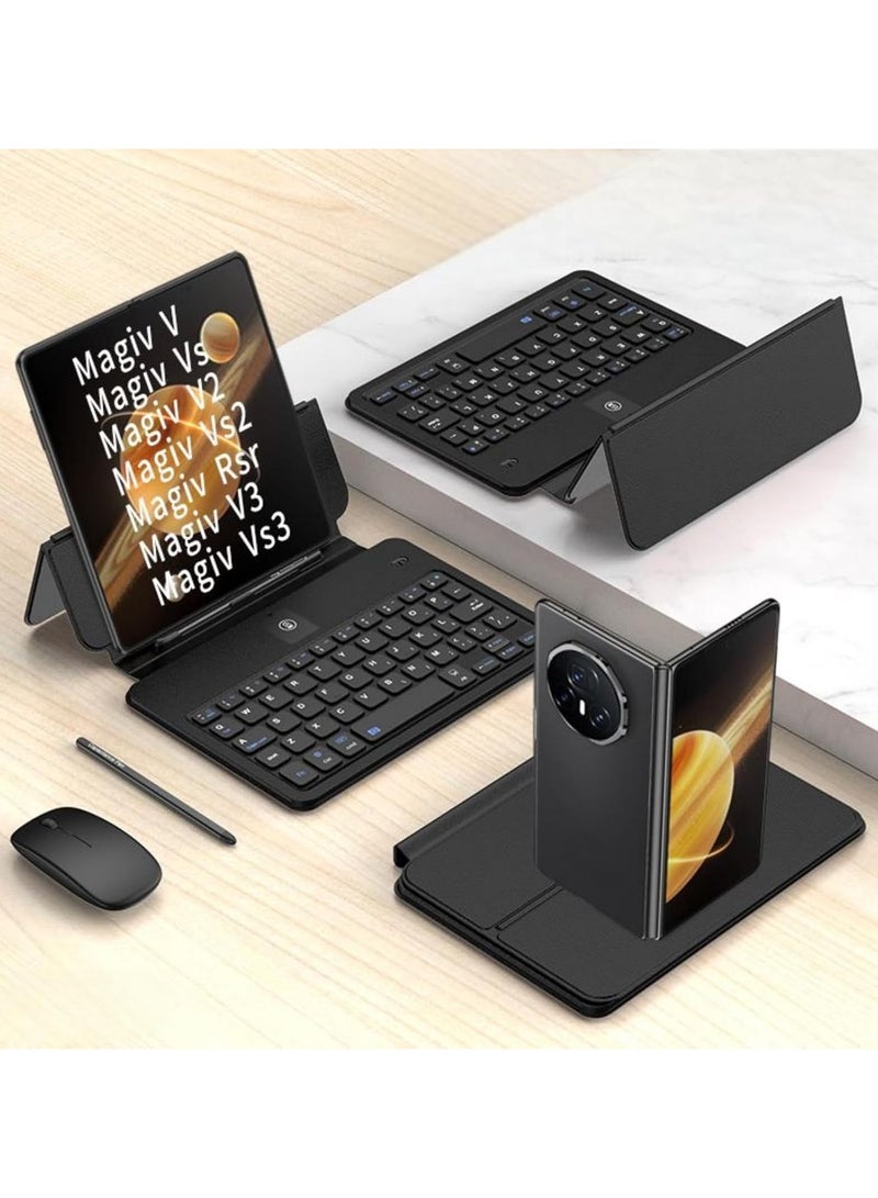 Wireless Keyboard Compatible Honor Magic V3 2024 All-Inclusive Folding Bluetooth Stand Keyboard + Capacitive Pen + Mouse Case Honor Magic V3 - Image 1