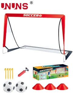 UNUNS Youth Soccer Backyard Set, Soccer Nets Training Equipment,Soccer Ball+Football Net+Soccer Training Goals,Indoor Outdoor Games Practice Portable Set For Kids Adults,Perfect Soccer Gift  - Image 1