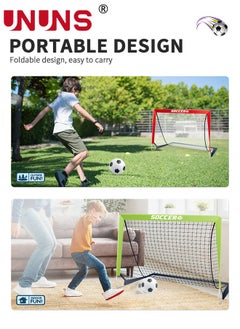 UNUNS Youth Soccer Backyard Set, Soccer Nets Training Equipment,Soccer Ball+Football Net+Soccer Training Goals,Indoor Outdoor Games Practice Portable Set For Kids Adults,Perfect Soccer Gift  - Image 5